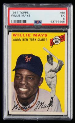 Lot #784 1954 Topps #90 Willie Mays PSA EX 5 - Image 1