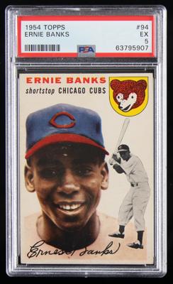 Lot #785 1954 Topps #94 Ernie Banks PSA EX 5 - Image 1