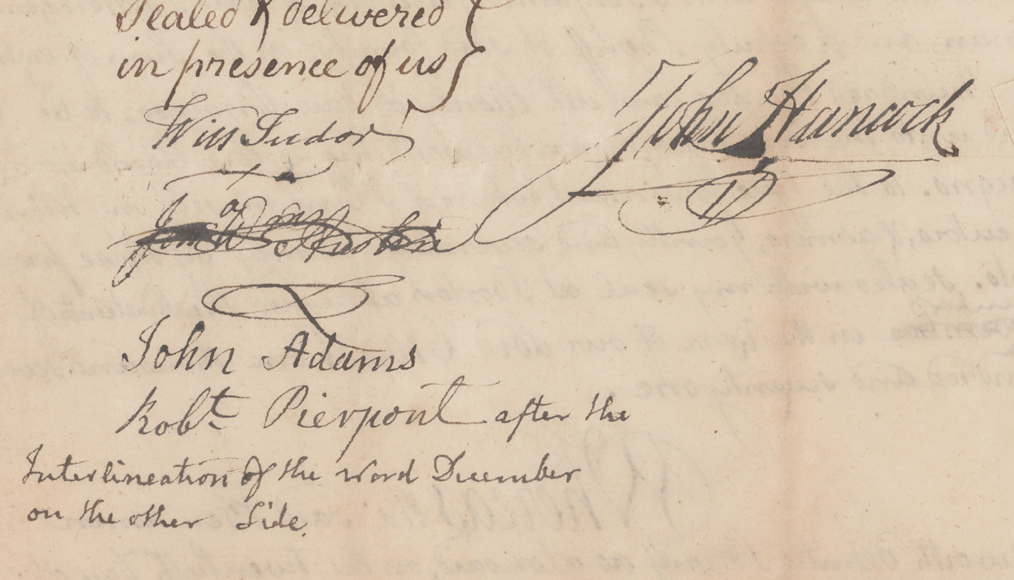 John Hancock and John Adams Document Signed
