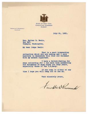 Lot #92 Franklin D. Roosevelt Typed Letter Signed