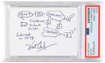 Lot #172 Vint Cerf Signed Sketch - Image 1