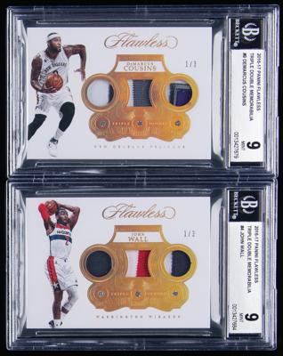 Lot #882 2016-17 Flawless Triple Double John Wall and DeMarcus Cousins Patch/Diamond (1/3) BGS MINT 9