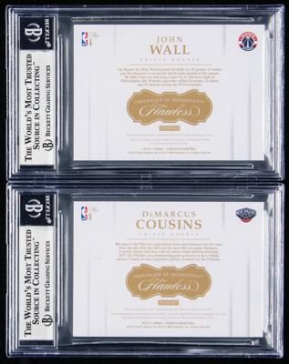 Lot #882 2016-17 Flawless Triple Double John Wall and DeMarcus Cousins Patch/Diamond (1/3) BGS MINT 9 - Image 2