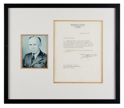 Lot #377 George C. Marshall Typed Letter Signed
