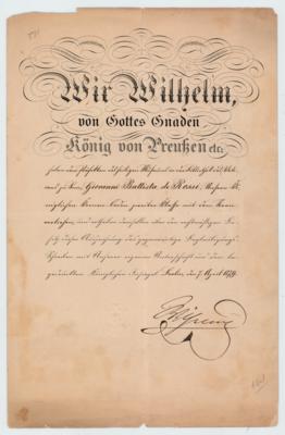 Lot #220 Kaiser Wilhelm I Document Signed - Image 1