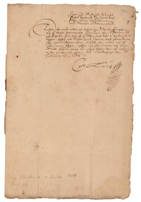 Lot #131 King Charles IX of Sweden Letter Signed