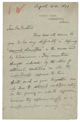 Lot #126 Alfred Wallace Autograph Letter Signed - Image 1