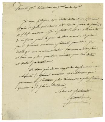 Lot #372 Jean-Baptiste Jourdan Autograph Letter Signed
