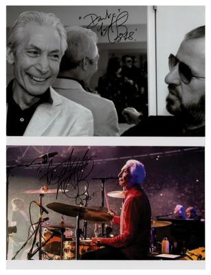 Lot #594 Rolling Stones: Charlie Watts (2) Signed Photographs - Image 1
