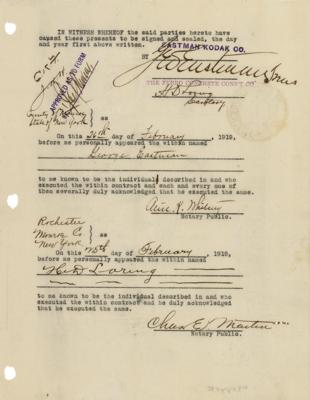 Lot #190 George Eastman Document Signed - Image 1