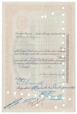 Lot #287 Charles Scribner II and Arthur H. Scribner Signed Stock Certificate - Image 2