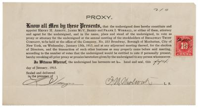 Lot #114 Frank W. Woolworth Document Signed