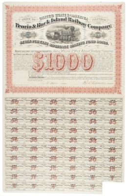 Lot #338 Peoria & Rock Island Railway Company Bond - Image 1