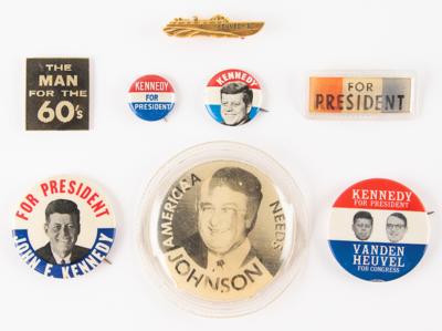 Lot #70 John F. Kennedy: Kennedy/Nixon Debate Press Badge and (8) Campaign Pins - Image 3