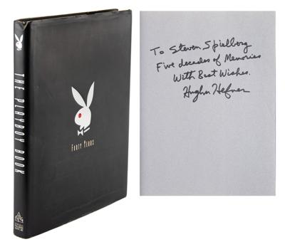 Lot #657 Hugh Hefner Signed Book to Steven Spielberg