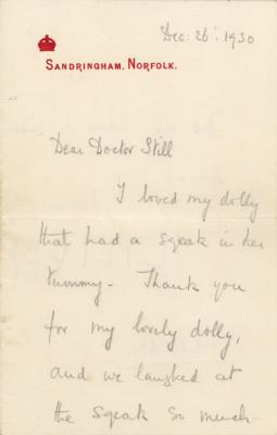 Lot #134 Queen Elizabeth II Letter Signed as a 4-Year-Old 
