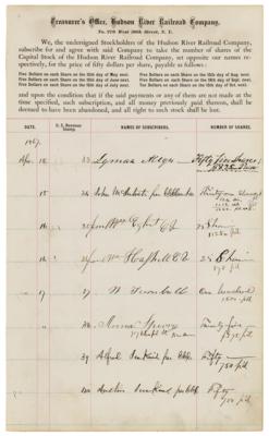 Lot #113 Cornelius Vanderbilt Document Signed - Image 1
