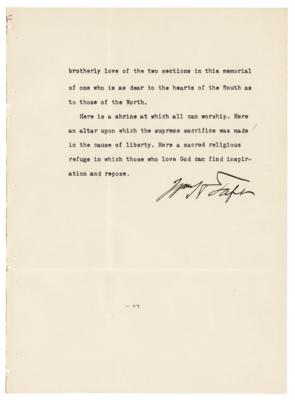 Lot #18 William H. Taft Signed Lincoln Memorial Speech - Image 3
