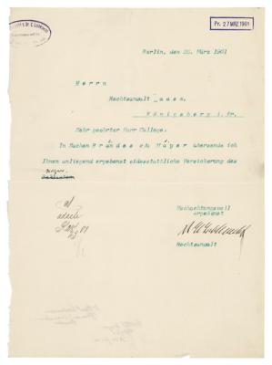 Lot #238 Karl Liebknecht Typed Letter Signed