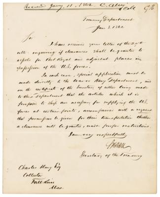 Lot #175 Salmon P. Chase Letter Signed