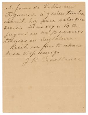 Lot #714 Jose Raul Capablanca Autograph Letter Signed - Image 2