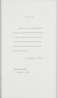Lot #75 Richard Nixon Document Signed as President