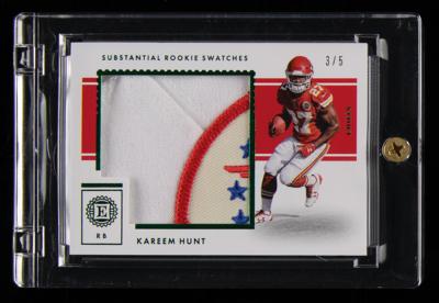 Lot #926 2017 Panini Encased Substantial Rookie Swatches Kareem Hunt Player-Worn Jumbo Patch (3/5) - Image 1