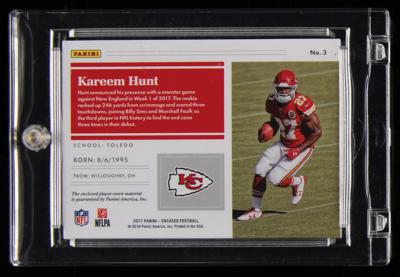 Lot #926 2017 Panini Encased Substantial Rookie Swatches Kareem Hunt Player-Worn Jumbo Patch (3/5) - Image 2