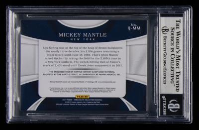 Lot #827 2017 Immaculate Collection Jumbo Materials Mickey Mantle Jersey (7/20) BGS NM-MT+ 8.5 - Image 2