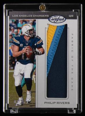 Lot #925 2017 Panini Certified Fabric of the Game Philip Rivers Jumbo Player-Worn Patch (3/25) - Image 1