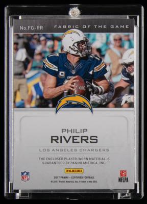 Lot #925 2017 Panini Certified Fabric of the Game Philip Rivers Jumbo Player-Worn Patch (3/25) - Image 2