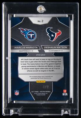 Lot #929 2017 Panini Spectra Rivals Deshaun Watson/Marcus Mariota Dual Player-Worn Patch (1/2) - Image 2