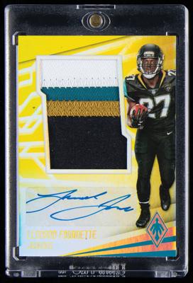 Lot #928 2017 Panini Phoenix Leonard Fournette Autograph/Jumbo Player-Worn Patch (4/10) - Image 1