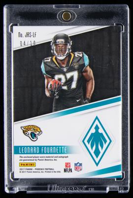 Lot #928 2017 Panini Phoenix Leonard Fournette Autograph/Jumbo Player-Worn Patch (4/10) - Image 2