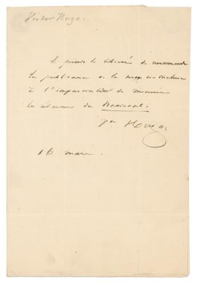 Lot #479 Victor Hugo Autograph Letter Signed