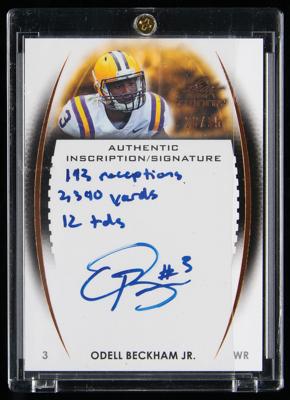 Lot #914 2014 Leaf Trinity Odell Beckham Jr. Autograph/Inscription (26/35) - Image 1