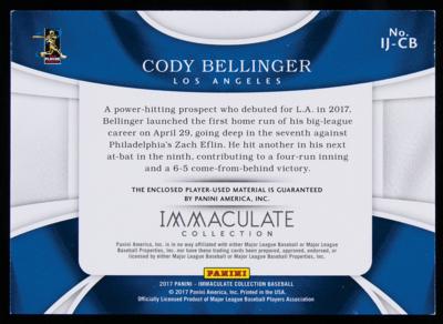 Lot #921 2017 Immaculate Collection Cody Bellinger Player-Used Fielding Glove Patch (