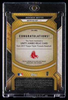 Lot #841 2017 Topps Triple Threads Unity Jumbo Relic Mookie Betts Patch (2/3) - Image 2