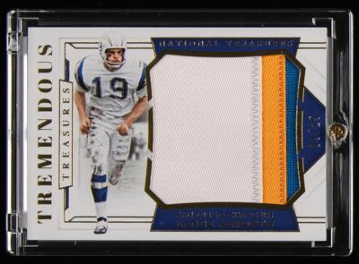 Lot #932 2018 National Treasures Tremendous Treasures Lance Alworth Player-Worn Jumbo Patch (9/25) - Image 1