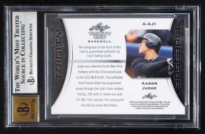 Lot #810 2015 Leaf Trinity Aaron Judge Autograph BGS NM-MT+ 8.5/10 - Image 2