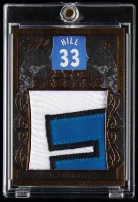 Lot #886 2017 Leaf Q Patch Perfect Grant Hill Game-Used Nameplate Patch (8/9) - Image 1