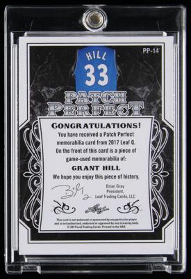 Lot #886 2017 Leaf Q Patch Perfect Grant Hill Game-Used Nameplate Patch (8/9) - Image 2