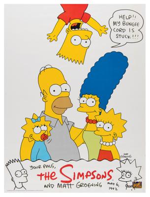 Lot #464 Matt Groening Signed Poster with (2) Sketches