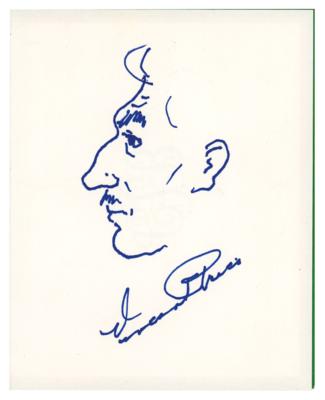Lot #674 Vincent Price Original Self Portrait Sketch