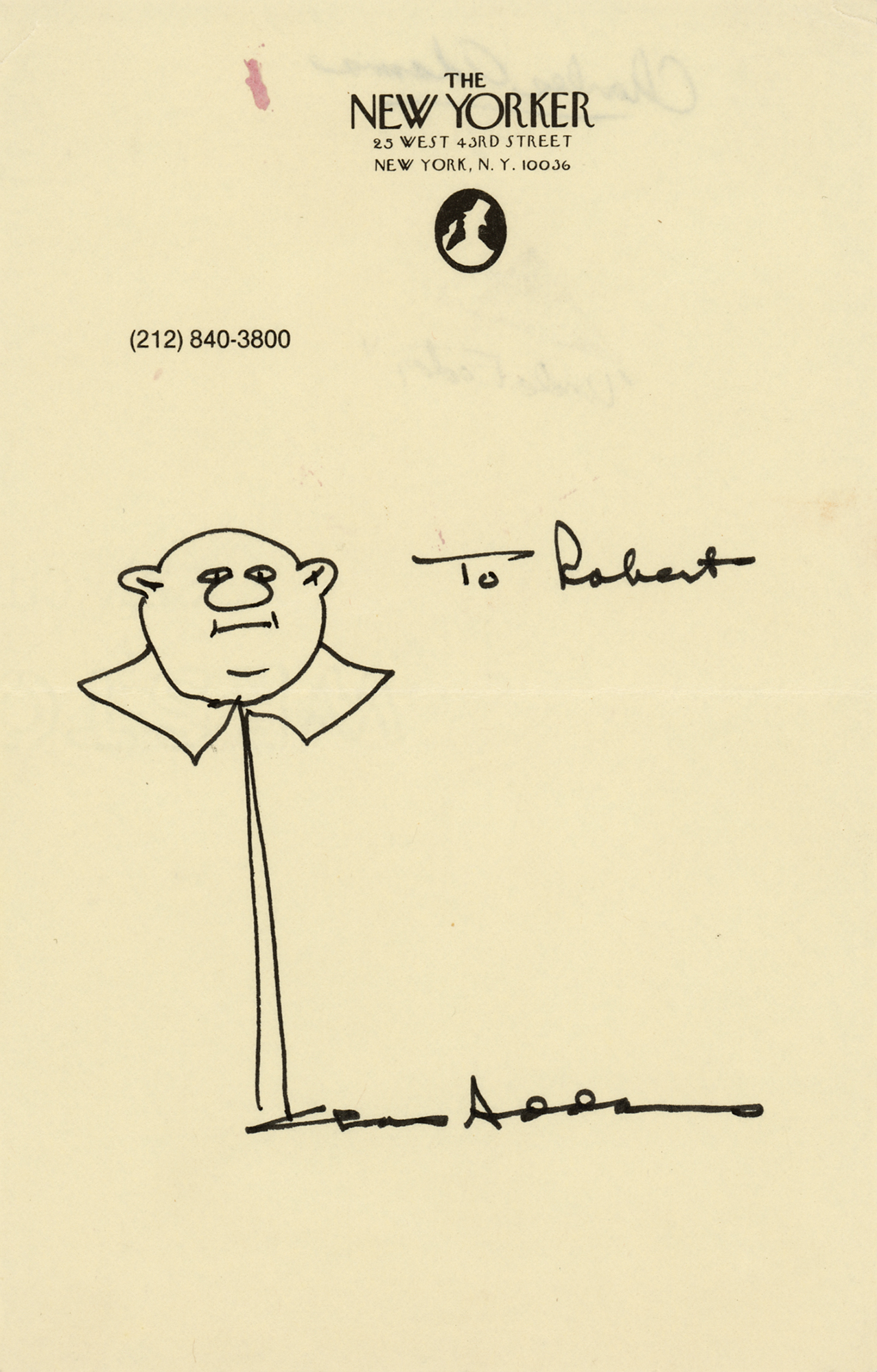 Lot #458 Charles Addams Original Sketch of Uncle Fester of the Addams Family