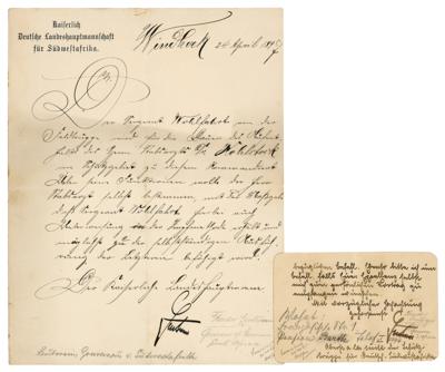 Lot #237 Theodor Leutwein (2) Letters Signed - Image 1