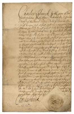 Lot #173 Charles I Louis, Elector Palatine Document Signed