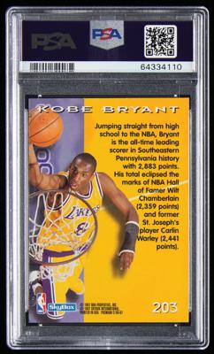 Lot #878 1996 Skybox Premium Kobe Bryant PSA NM 7 - Image 2