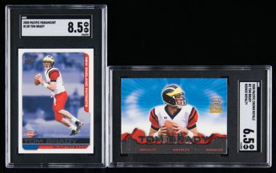 Lot #901 2000 Pacific Crown Royale and Paramount Tom Brady Rookie Cards SGC 6.5 and 8.5