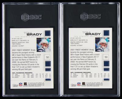 Lot #907 2002 Topps Finest #50 Tom Brady (2) SGC 8 and 8.5 - Image 2